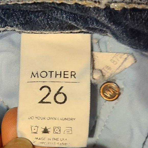 MOTHER THE WILDER Medium Kitty Bell Bottom Trouser jeans Flares 26 Short - Picture 9 of 9